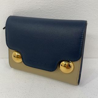 マルニ(MARNI)の【尾張小牧店】 中古 MARNI | マルニ 三つ折り財布 Trunkaroo PFMO0109U3 ネイビー 【124】【専】(財布)