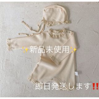  ロンパース 白色　薄手 ベビー服 お祝い着 お宮参り セレモニードレス(セレモニードレス/スーツ)