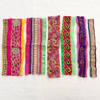 インドリボン サリー アンティーク ヴィンテージ まとめ売り 端切れ インド刺繍