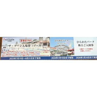 【即日投函】ひらかたパーク入園券＋プール入場券＋フリーパス割引券　1人分(遊園地/テーマパーク)