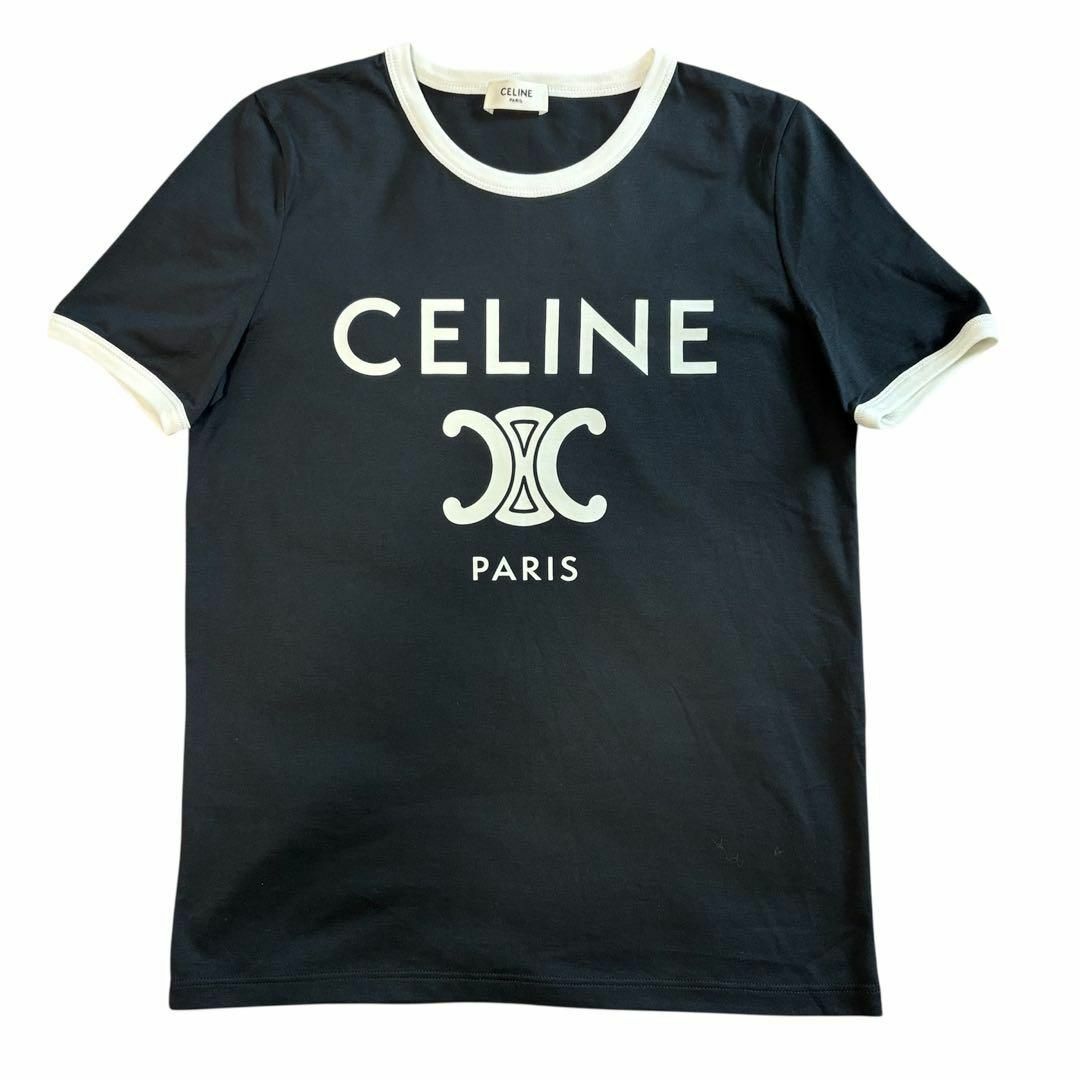 CELINE Tシャツ XS CELINE - 【極美品】CELINE セリーヌ トリオンフ ロゴ リンガーT