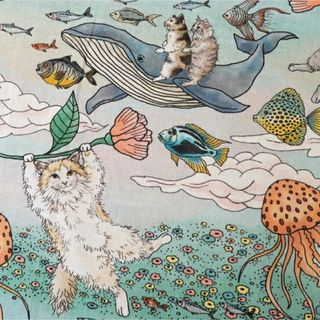 ★おとぎの国の猫と仲間たち★365 CAT ART シーチング生地