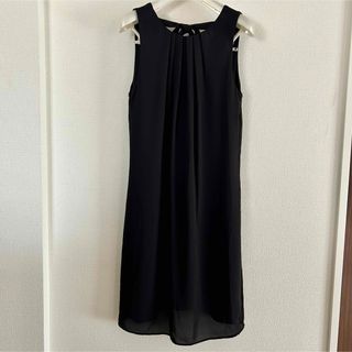エイチアンドエム(H&M)のH&M キレイめ ワンピース ブラック サイズ36M相当 リボン付き 結婚式(ひざ丈ワンピース)