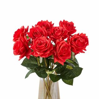 【在庫セール】造花 バラ ローズ 薔薇 アレンジ 10本セット 花・観葉植物・フ(その他)