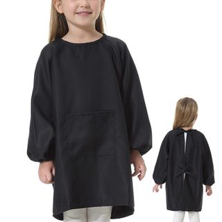 [litulituhallo] スモック 子供用 無地 エプロン 男の子 女の子