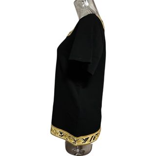 ＊LEONARD ＊上品な半袖カットソー　黒 金色装飾