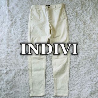 インディヴィ(INDIVI)のインディヴィ INDIVI ストレッチ キレイめ 清楚 スキニーパンツ ホワイト(スキニーパンツ)