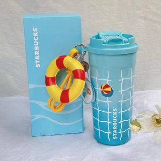 海外　スターバックス　サマー　ブルー　タンブラー　ベアリスタ　チャーム付き 