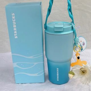 スターバックス　サマー　ブルー　ステンレスタンブラー　ベアリスタ　チャーム付き