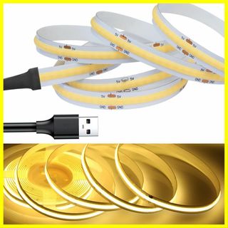【色:3000K電球色_サイズ:USB接続-5V-2m】LEKE COB テープ