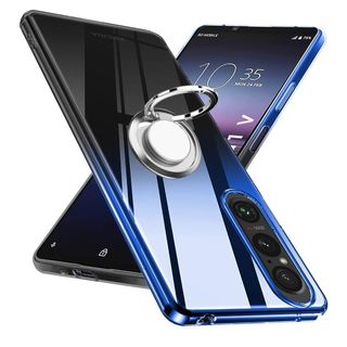 【人気商品】Xperia 1V ケースリング付き クリア TPU 薄型 軽量 X