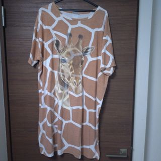 古着 アニマル柄 Tシャツ オーバーサイズ キリン