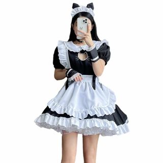 【在庫処分】[YUEEI] メイド服 猫 胸空き レース コスプレ ハロウィン (その他)