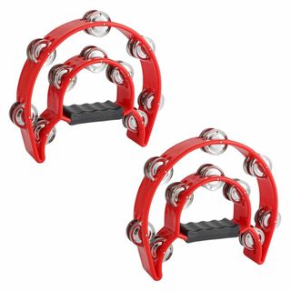 【新着商品】ENN LLC タンバリン 半円型 2個セット 演奏用 パーカッショ