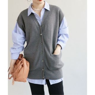 IENA コットンカシミアロングベスト