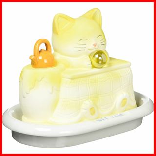 かわいい雑貨 アニマル キャット エコ加湿器 卓上 陶器 気化式 イエロー SA