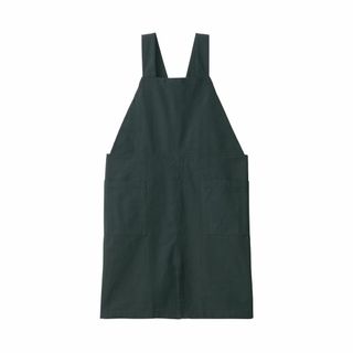 【在庫セール】無印良品 綿平織ワークエプロン ダークグレー L-XLサイズ 男女(その他)