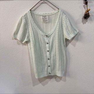 イング(INGNI)のINGNI カーディガン　トップス　透かし編み　綿混(カーディガン)