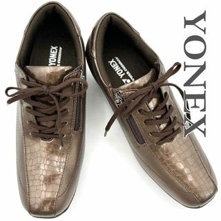 ヨネックス(YONEX)の■新品未使用■ YONEX スニーカー 軽量 レースアップ ファスナー ブラウン 1752T(スニーカー)