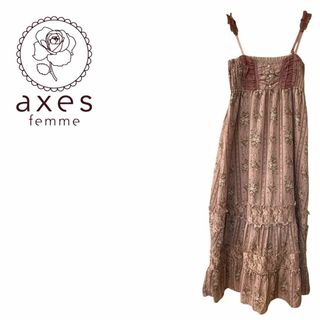 axes femme - axes femme　ワンピース　ロング　花柄　キャミソール　M ピンク