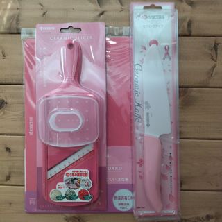 3点セット セラミック包丁 セラミックスライサー まな板 京セラ 包丁　ピンク