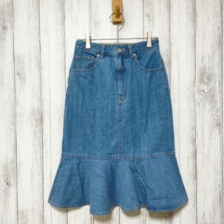 ジーユー(GU)のGU ジーユー (S)　デニム マーメイド ミディスカート(ひざ丈スカート)