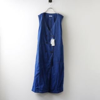 未使用 大きいサイズ アズノゥアズオオラカ AS KNOW AS olaca a.no.ne.ne. デニムdeロングジレー 15/ブルー ロングベスト【2400014501797】(ベスト/ジレ)