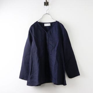 フォールインアンドコー fall-in&co Vネック ハンドメイド ブラウス /ネイビー 長袖 プルオーバー シャツ カットソー【2400014529340】(シャツ/ブラウス(長袖/七分))