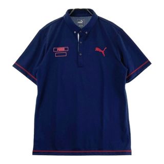 サイズ：XL PUMA GOLF プーマゴルフ  半袖ポロシャツ ボタンダウン  ネイビー系 [240101433711] ゴルフウェア メンズ ストスト(ウエア)