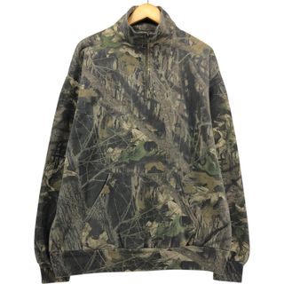 ジャージーズ(JERZEES)の古着 ジャージーズ Jerzees 迷彩柄 リアルツリーカモ ハーフジップスウェットシャツ トレーナー メンズXL相当 /eaa545704(スウェット)