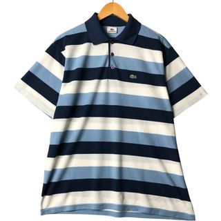 ラコステ(LACOSTE)の古着 ラコステ LACOSTE 半袖 ボーダー ポロシャツ メンズXL相当 /eaa571192(ポロシャツ)