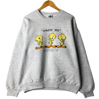 古着 90年代 ACME CLOTHING LOONEY TUNES ルーニーテューンズ トゥイーティー キャラクタースウェットシャツ トレーナー USA製 メンズXL相当 ヴィンテージ /eaa562815(スウェット)