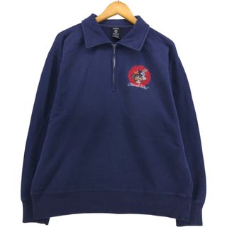 古着 WARNER BROS. STUDIO STORE 襟付き ハーフジップスウェットシャツ トレーナー メンズL相当 /eaa545705(スウェット)
