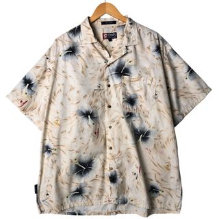 ラルフローレン(Ralph Lauren)の古着 90年代 ラルフローレン Ralph Lauren CHAPS チャップス 総柄 ハイビスカス柄 オープンカラー ハワイアンアロハシャツ ボックスシャツ メンズXL相当 ヴィンテージ /eaa566257(シャツ)