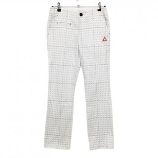 ルコックスポルティフ(le coq sportif)の【美品】ルコックゴルフ パンツ 白×ライトグレー 千鳥柄  レディース 9 ゴルフウェア le coq sportif(ウエア)