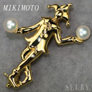 ミキモト(MIKIMOTO)のミキモト K18YG アコヤベビーパール ブローチ 径約4.3mm ピエロ(ブローチ/コサージュ)