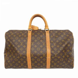 ルイヴィトン(LOUIS VUITTON)の【5gd5501-h】ルイヴィトン ボストンバッグ モノグラム キーポル50 M41426 ブラウン【中古】メンズ レディース ユニセックス(ボストンバッグ)