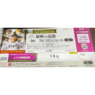 ハンシンタイガース(阪神タイガース)の9/7 (日)阪神vs広島 甲子園球場 レフトスタンド(野球)