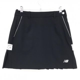 【美品】ニューバランスゴルフ スカート 黒×白 背面ロゴ・裾プリーツ レディース 1(M) ゴルフウェア 2023年モデル New Balance