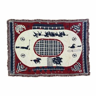 vintageラグ カーペット USA製 競馬 レース イラスト 1768