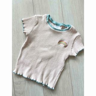 ザラキッズ(ZARA KIDS)の【ZARA kids】半袖バイカラーニット レインボー 90cm(Tシャツ/カットソー)