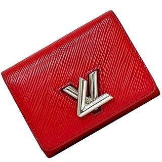ルイヴィトン(LOUIS VUITTON)のルイ ヴィトン 三つ折り 財布 ポルトフォイユ ツイスト コンパクト レッド コクリコ エピ M64413 美品 エピレザー 中古 TN1177 LOUIS VUITTON LV 赤 ロック ホック ファスナー ミニ 折り財布 メンズ(財布)