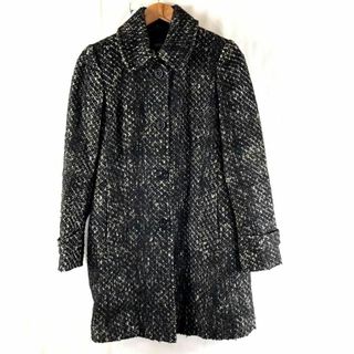 エスプリ Esprit コート ツイード フロントボタン 柄 裏地付き(ロングコート)
