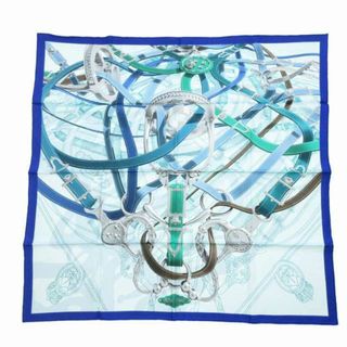 エルメス(HERMES)のエルメス カレ90 カヴァルカドゥール・ヴォルティジュール スカーフ 青(バンダナ/スカーフ)
