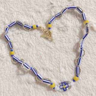 no.289／a'moureve ビーズネックレス　ハンドメイド　マンテル(ネックレス)