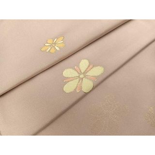 平和屋着物●上質な小紋　舞花文　金通し地　正絹　逸品　AAAY5939ph(着物)