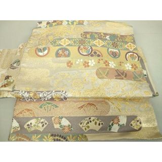 平和屋着物●ワンタッチつけ帯　唐織　霞吉祥花文　金糸　正絹　逸品　DAAV6083ps(帯)