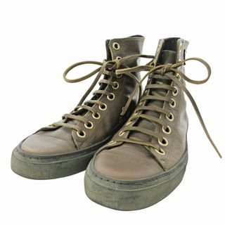グッチ(GUCCI)のグッチ GUCCI レザー ショートブーツ ハイカット スニーカー ブラウン(ブーツ)