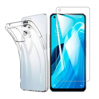 【サイズ:【1+1】OPPO Reno7 A】【1枚ガラスフィルム+シリコン ケ(その他)