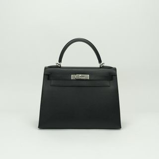 エルメス(HERMES)のエルメス HERMES ケリー28 ケリー 28 バッグ トートバッグ ショルダーバッグ エプソン ノワール noir ブラック black 黒 シルバー金具 ケリー28　ヴォーエプソン　ブラック(トートバッグ)